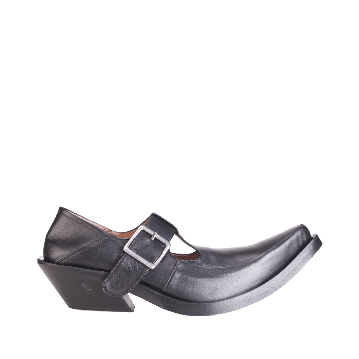 Egonlab buckle loafer western black leather man