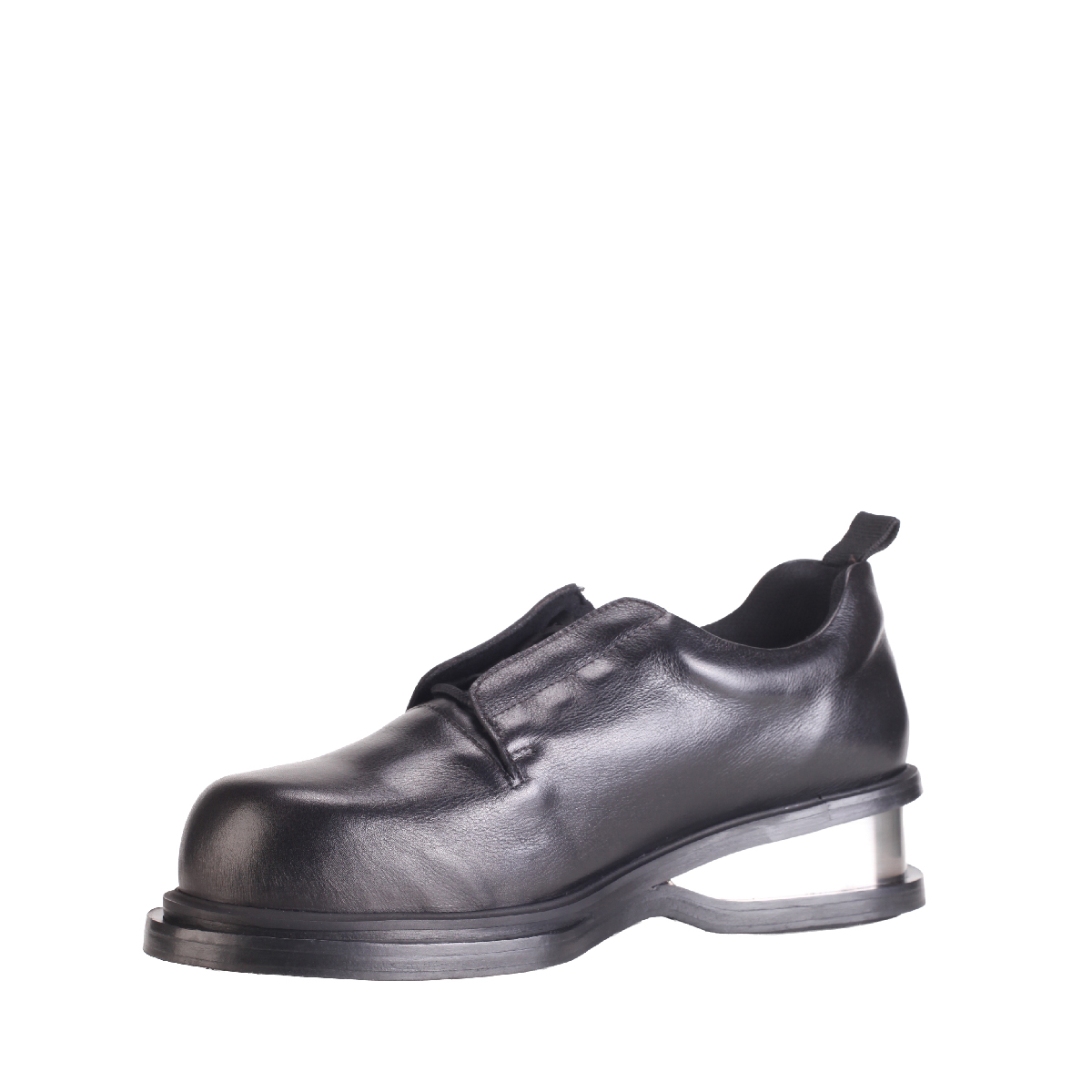 Egonlab pulsar derby shoes leather with silver heel detail man