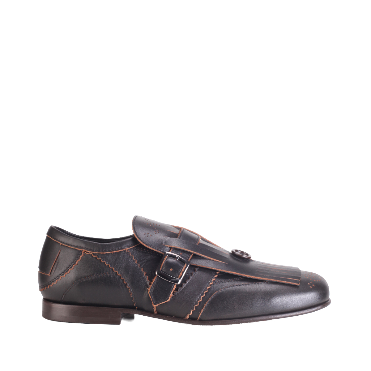 Nullus monk shoes black leather man