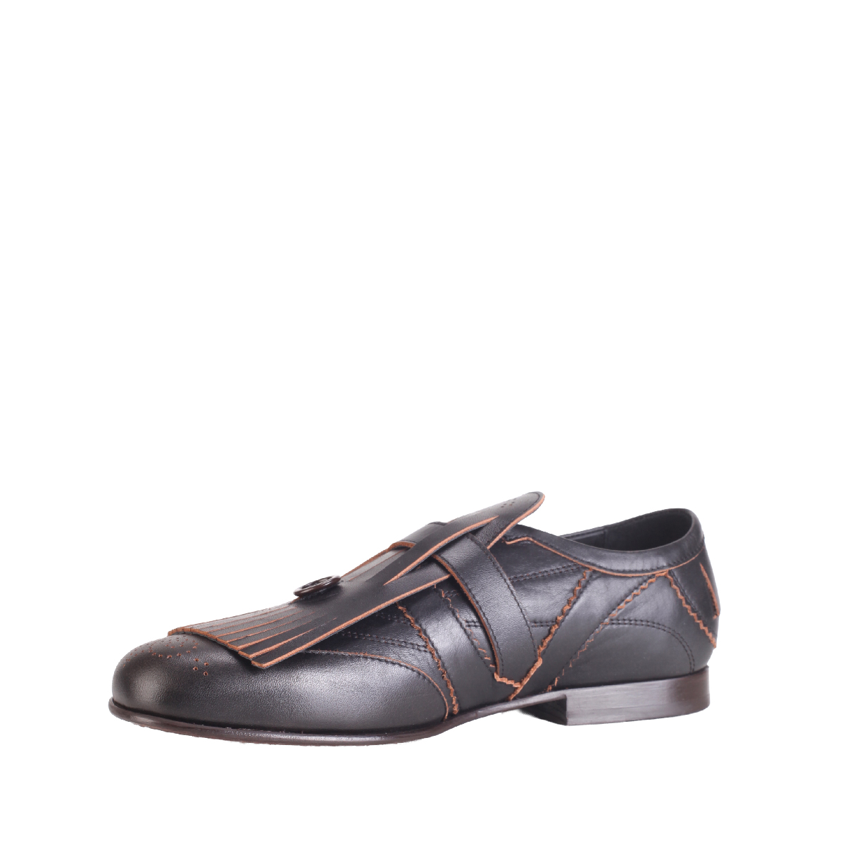 Nullus monk shoes black leather man