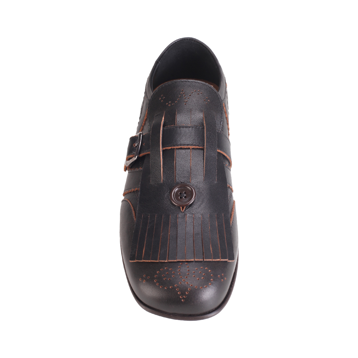 Nullus monk shoes black leather man