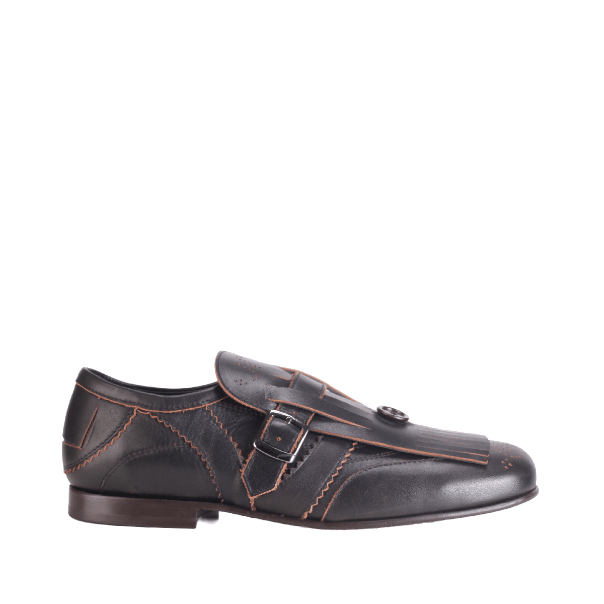 Nullus monk shoes black leather man