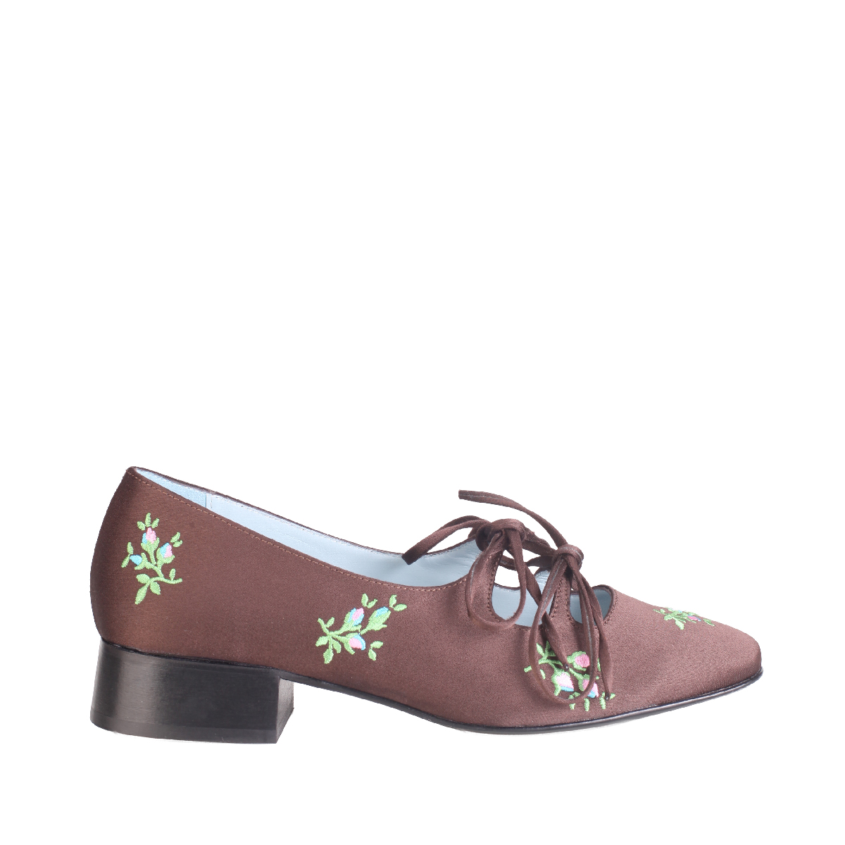 Nicole Saldaña pumps brown flower women 