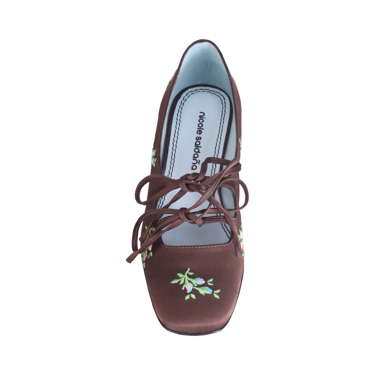  Nicole Saldaña pumps brown flower women 