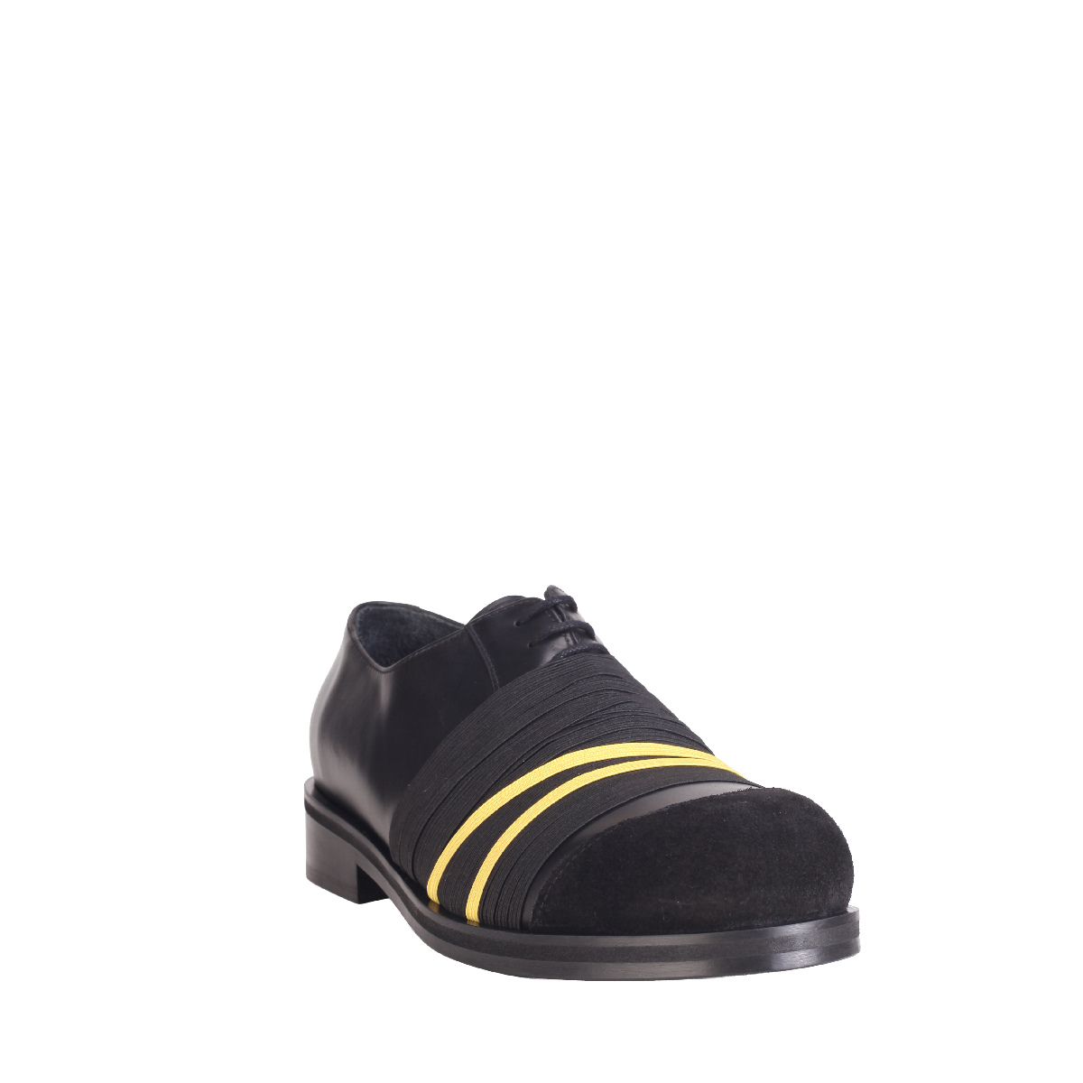  Stefan Cooke lace shoes elastic black leather man 