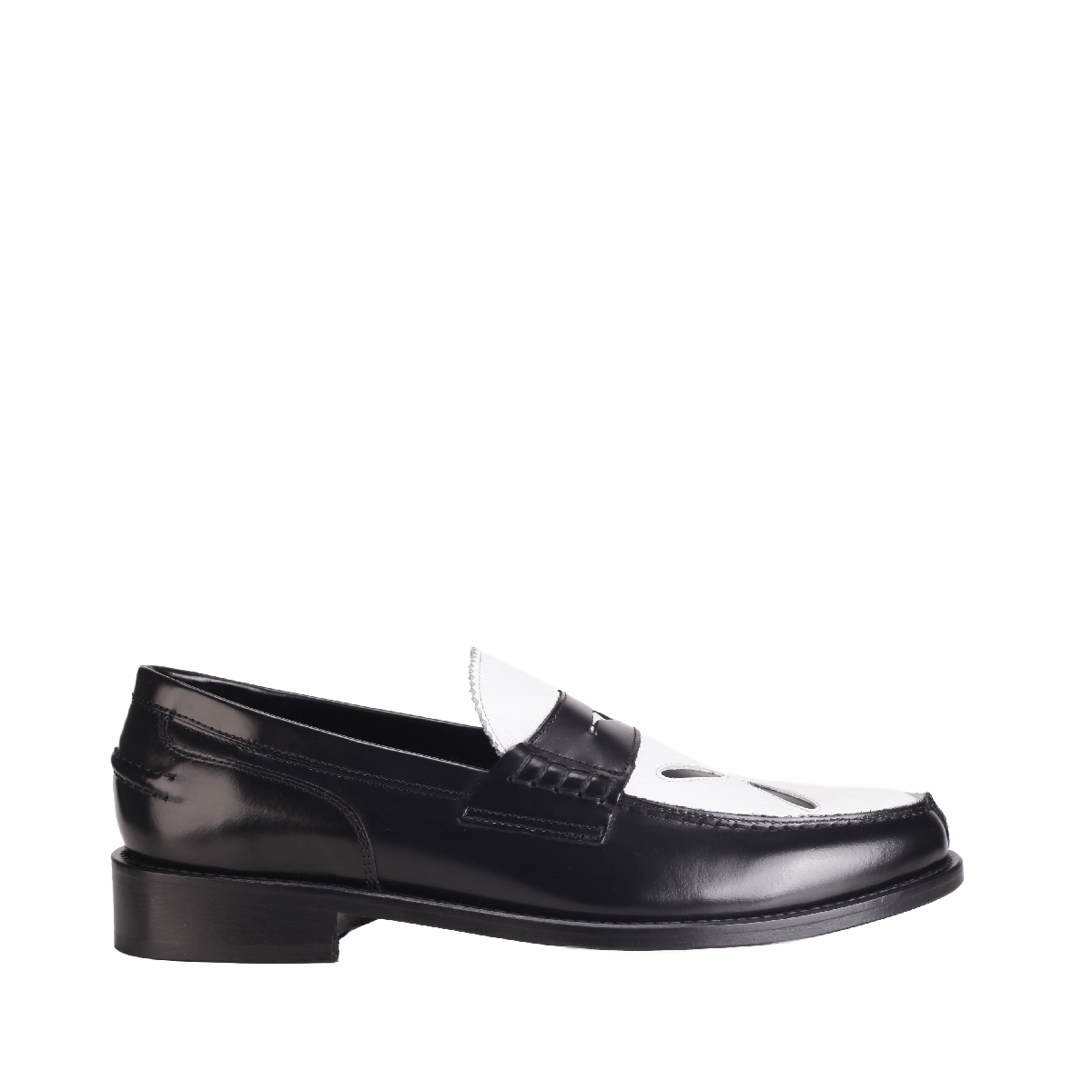  Stefan Cooke black white leather loafer shoes man