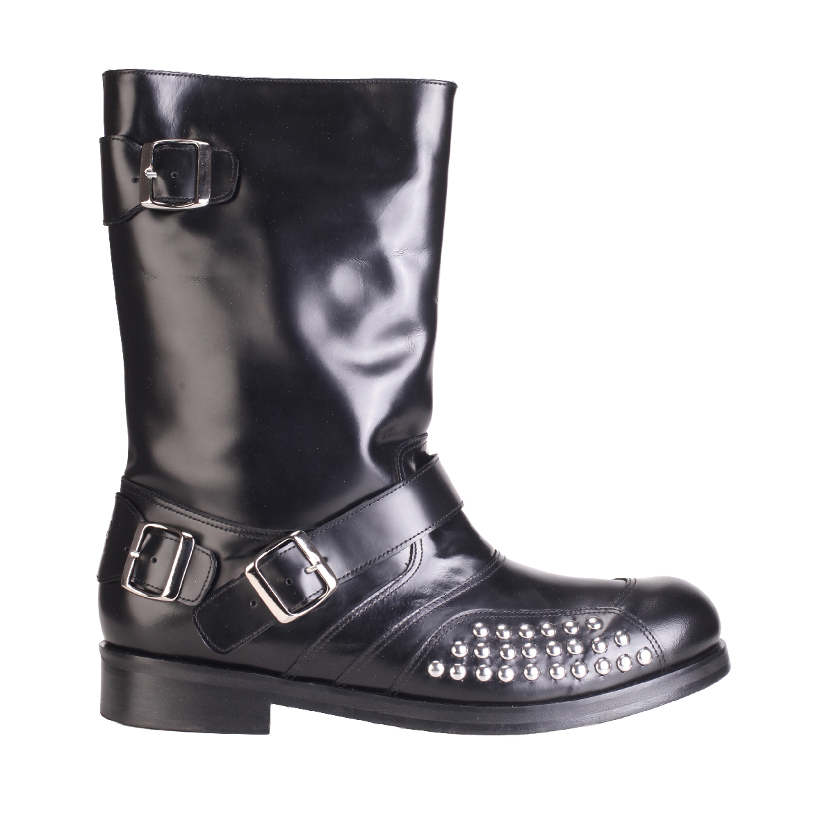 Stefan Cooke black leather boots man 