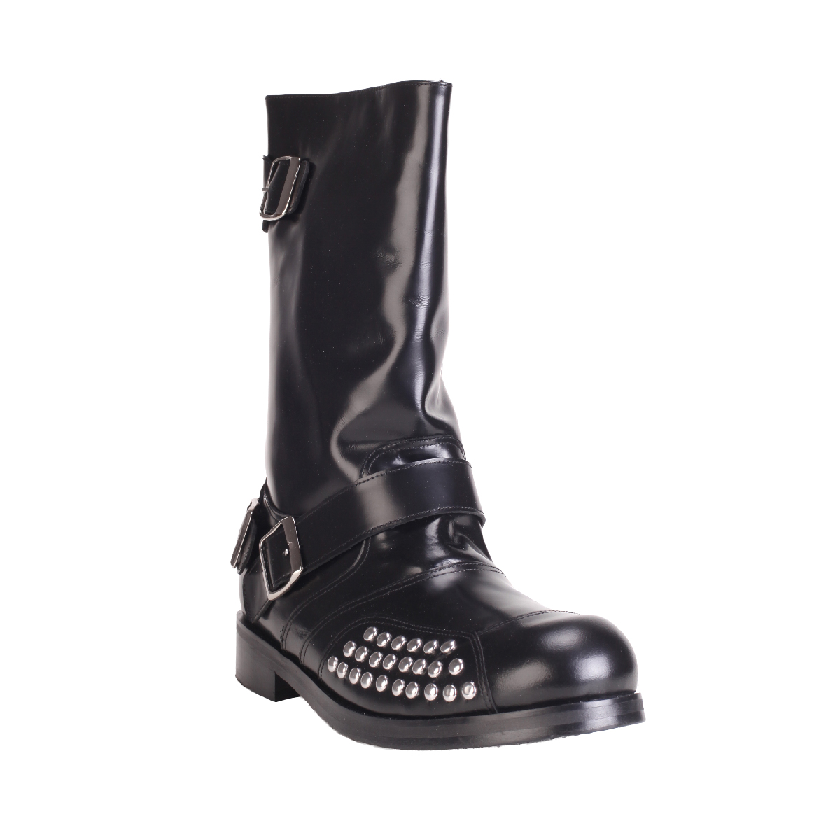 Stefan Cooke black leather boots man 