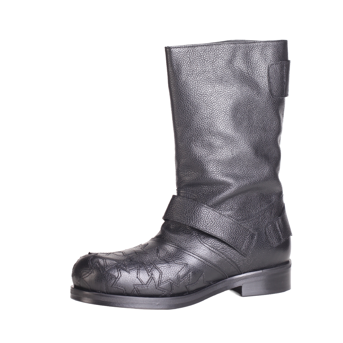 Stefan Cooke black leather boots man 