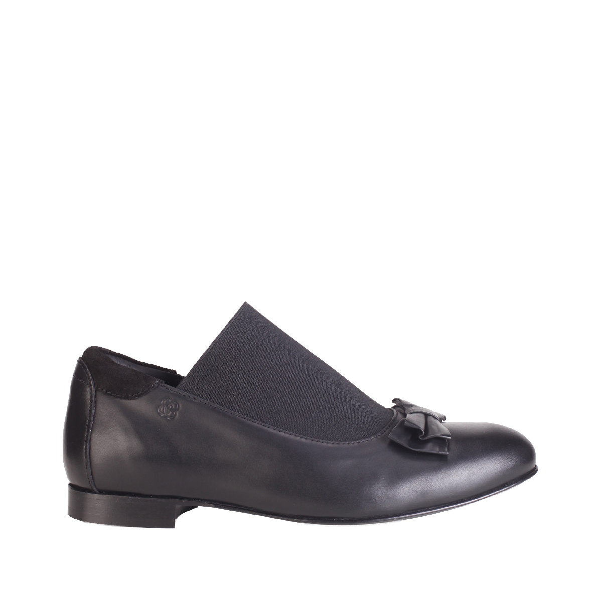 Stefan cooke elastic shoe black leather woman
