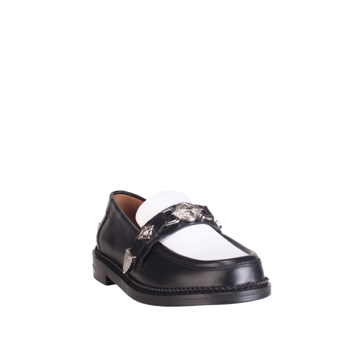  Toga Pulla AJ1041 black white leather loafer women 