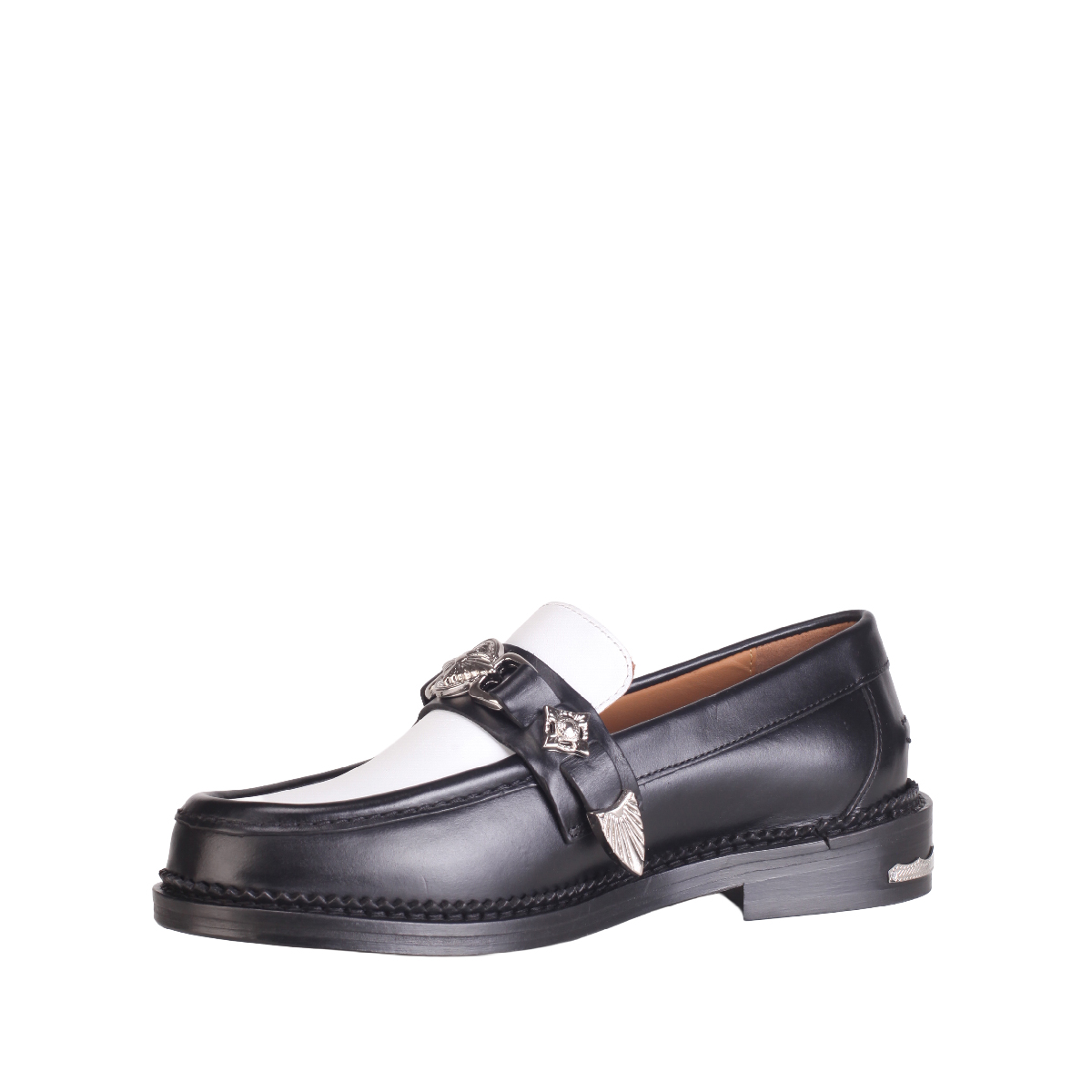  Toga Pulla AJ1041 black white leather loafer women 