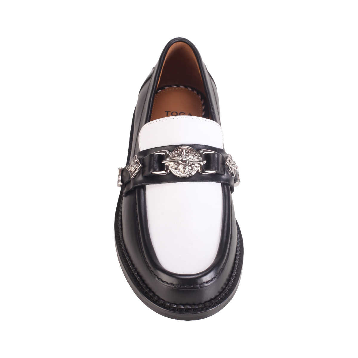  Toga Pulla AJ1041 black white leather loafer women 
