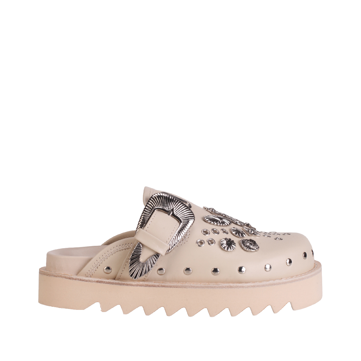 AJ1058 Leather Clogs off white women 