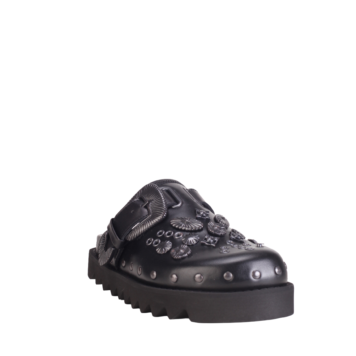 AJ1058 Leather Clogs all black women 