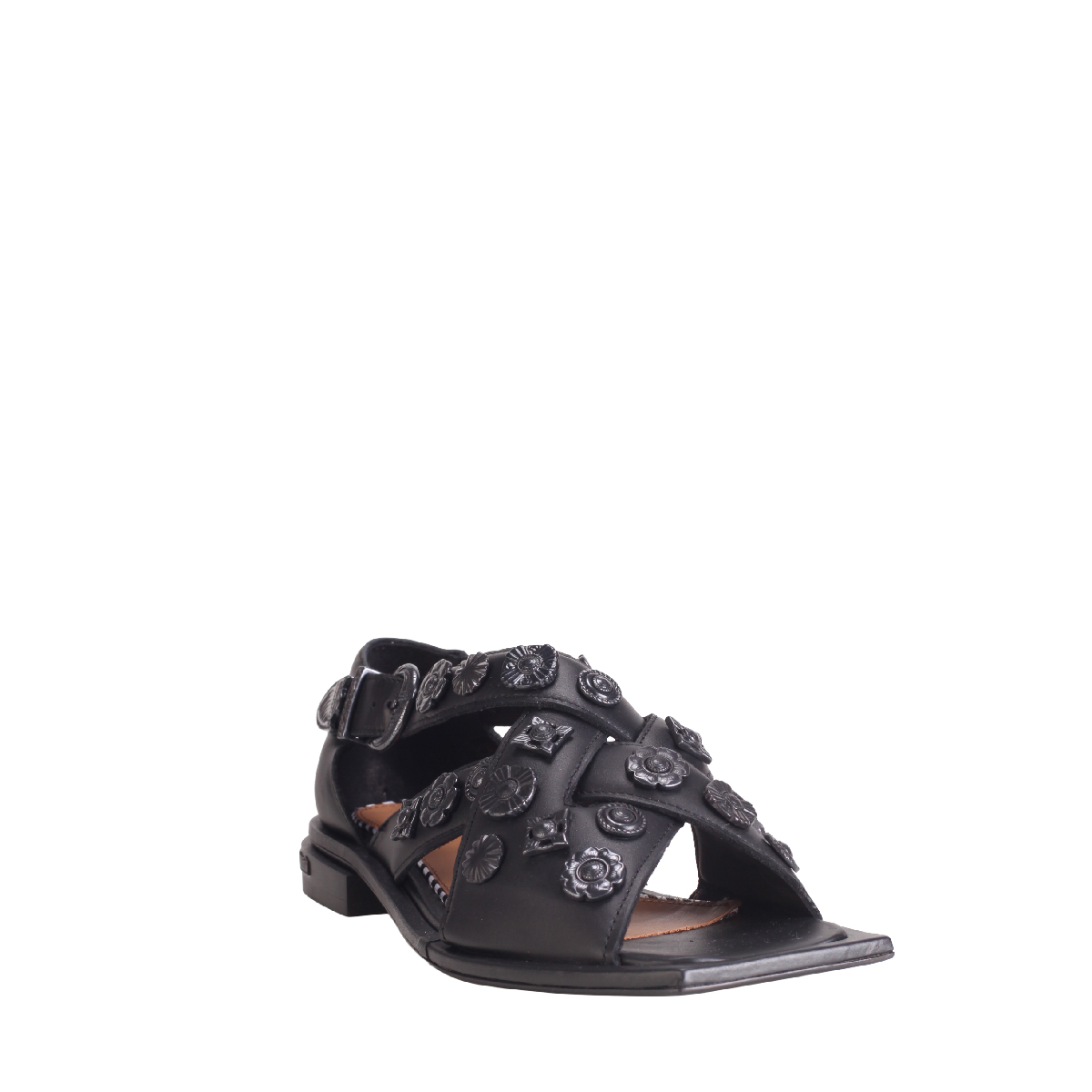  Toga Pulla AJ1270 all black leather sandals 