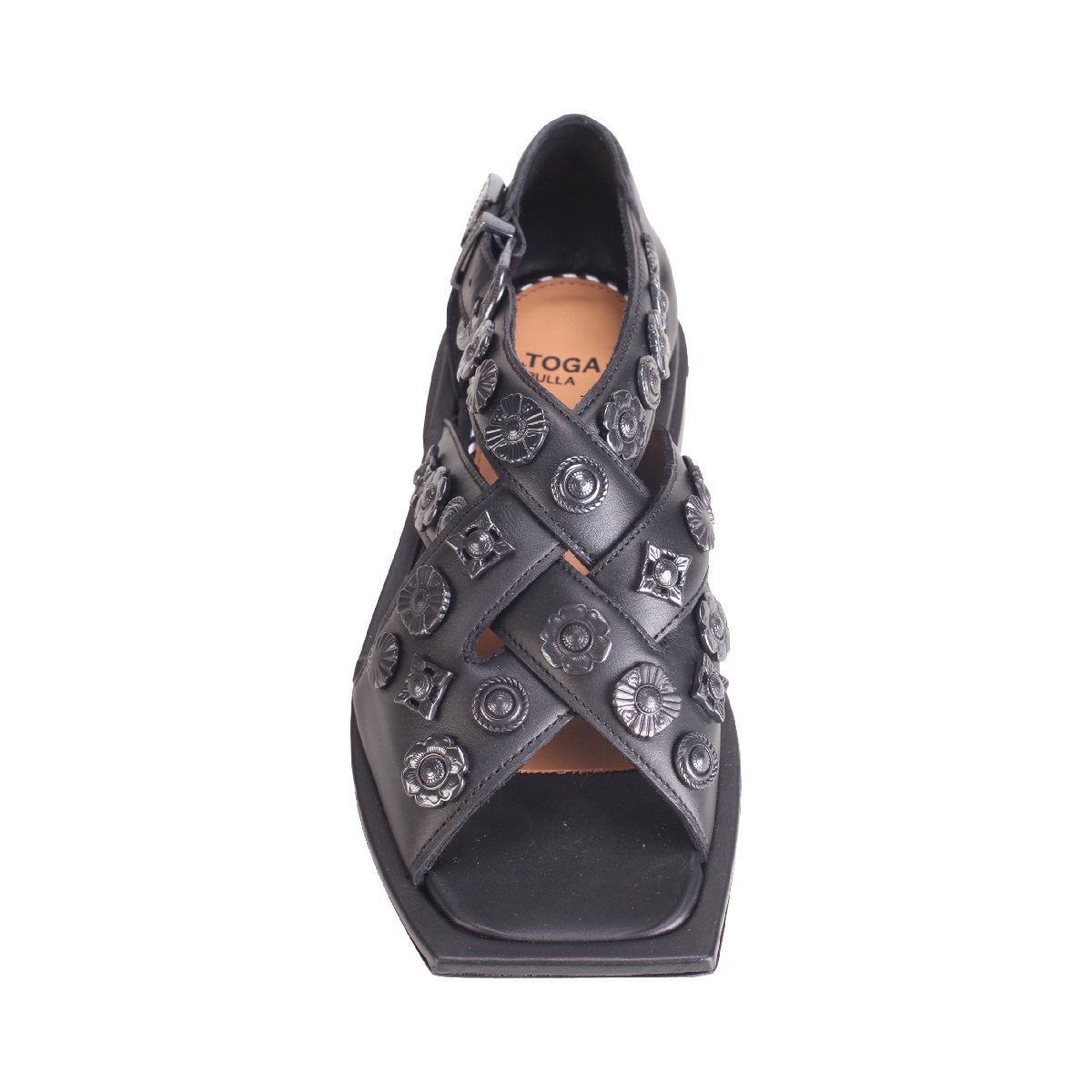  Toga Pulla AJ1270 all black leather sandals 