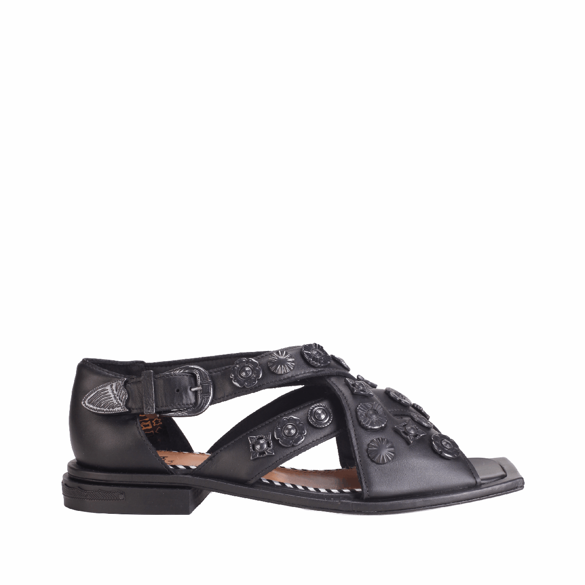  Toga Pulla AJ1270 all black leather sandals