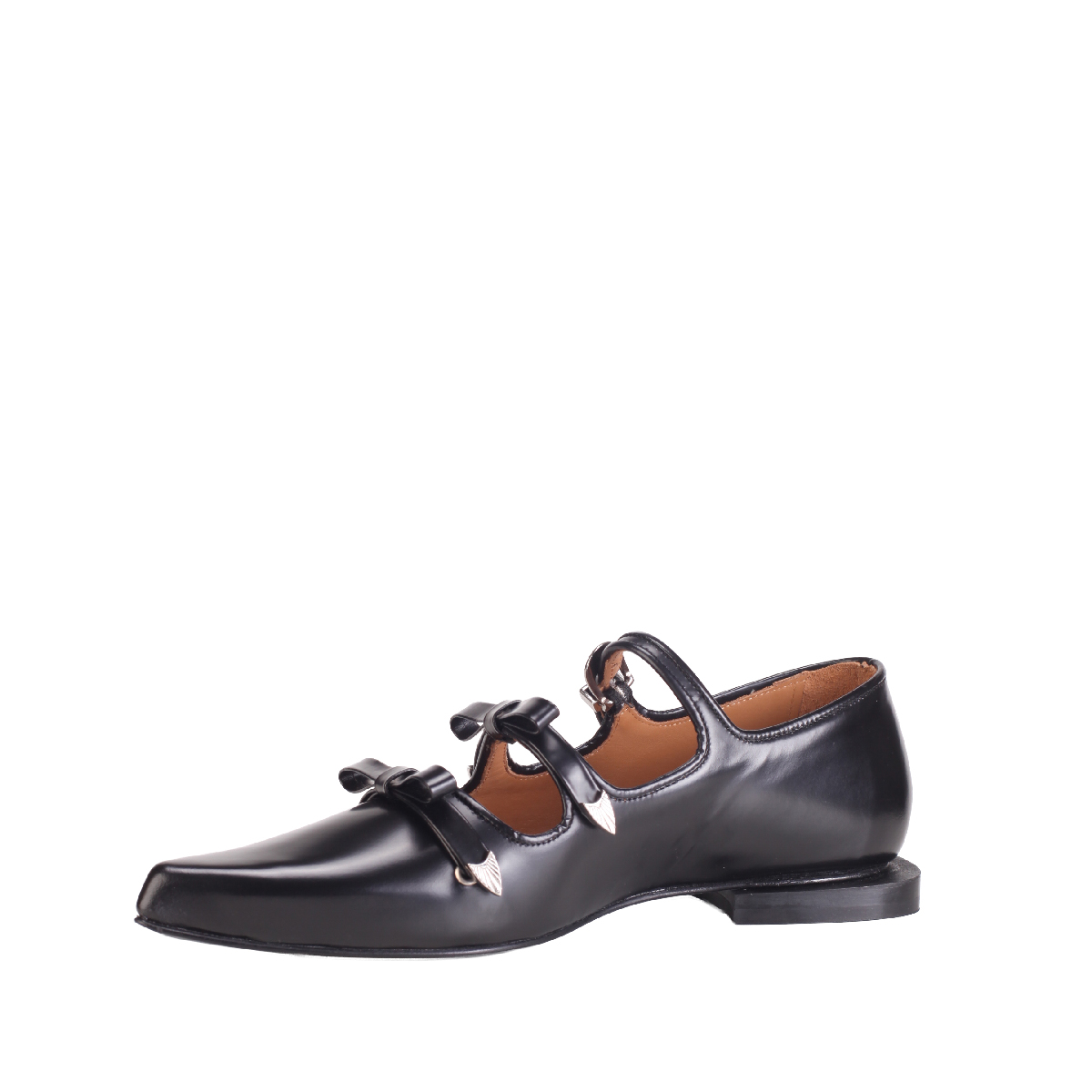  AJ1344 leather point ballet black women 