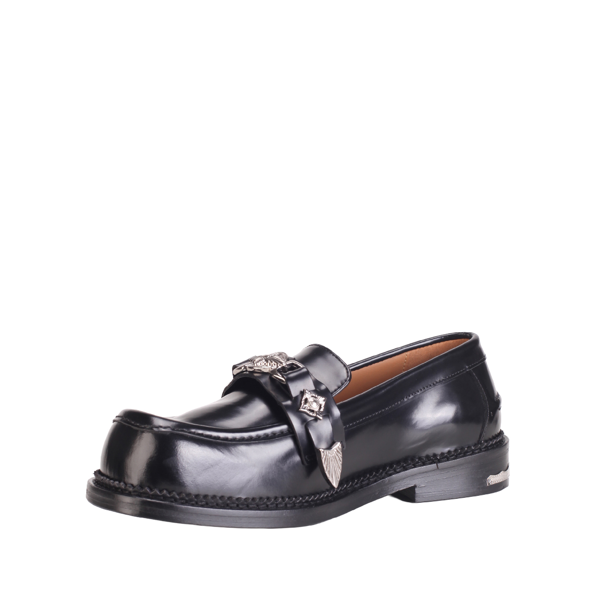  AJ1348 leather loafer black women 