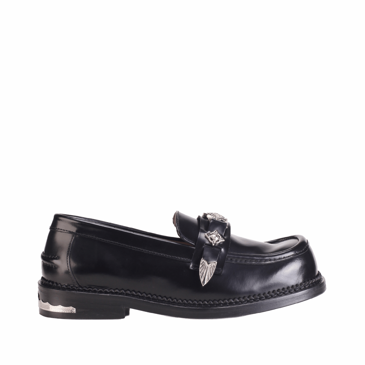 AJ1348 leather loafer black women