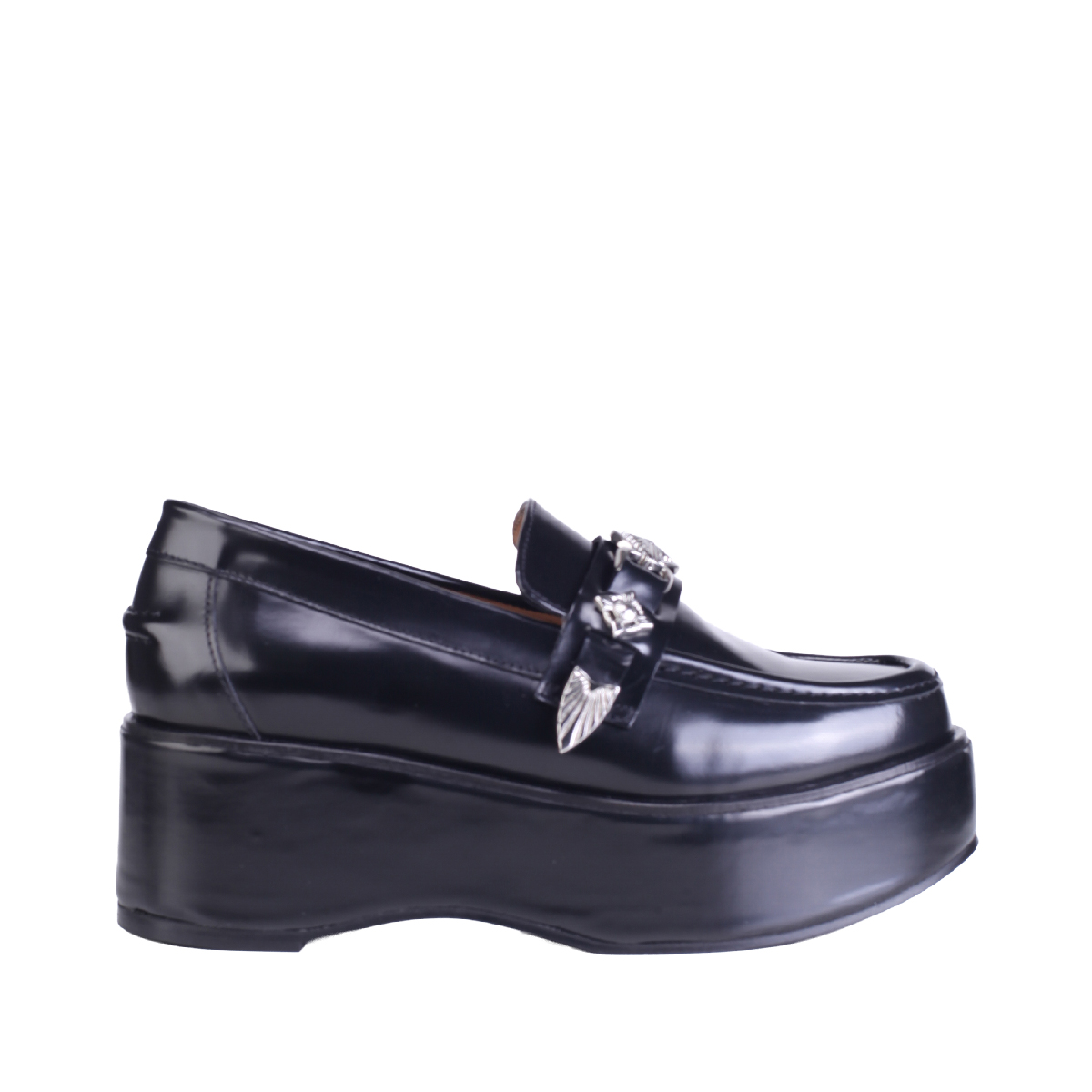 AJ1384 pump loafers black women 