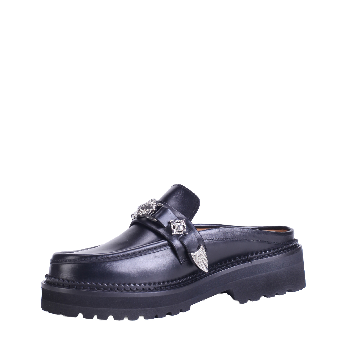  Toga Pula AJ1403 black leather mules woman 