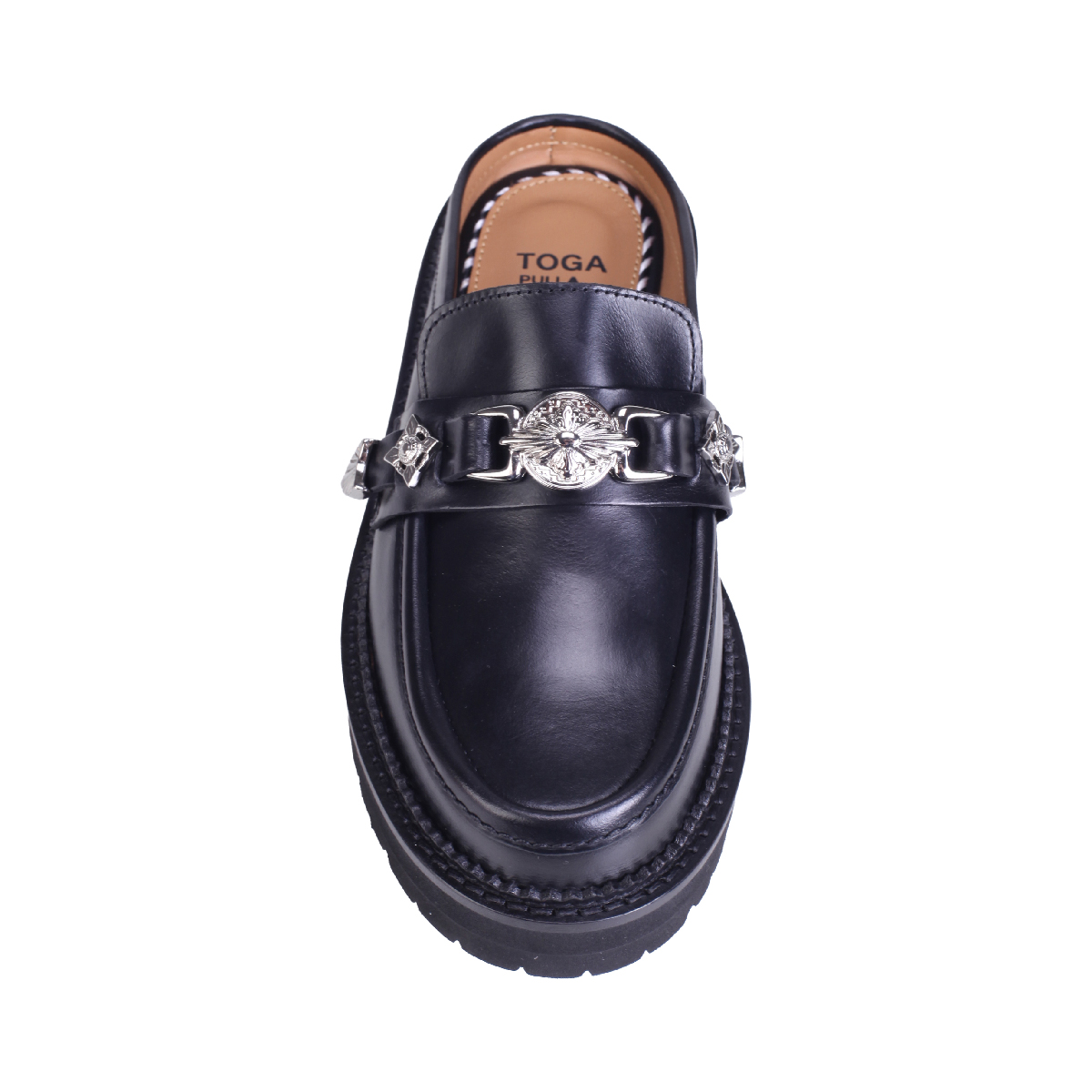  Toga Pula AJ1403 black leather mules woman 