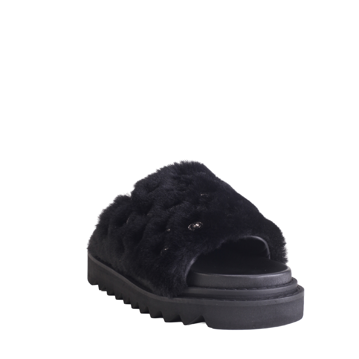  Toga Pulla AJ1433 Black Fur sandals woman 