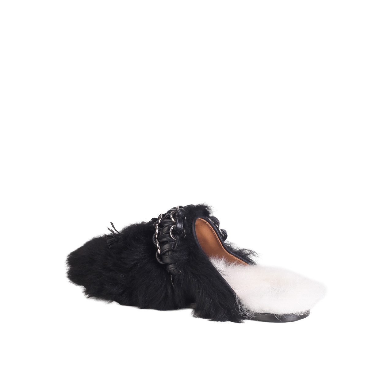  Toga Pulla AJ1440 black white fur mule woman 