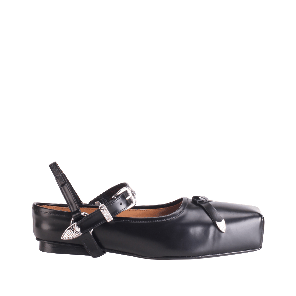 Toga Pulla AJ1051 strap mules black leather woman