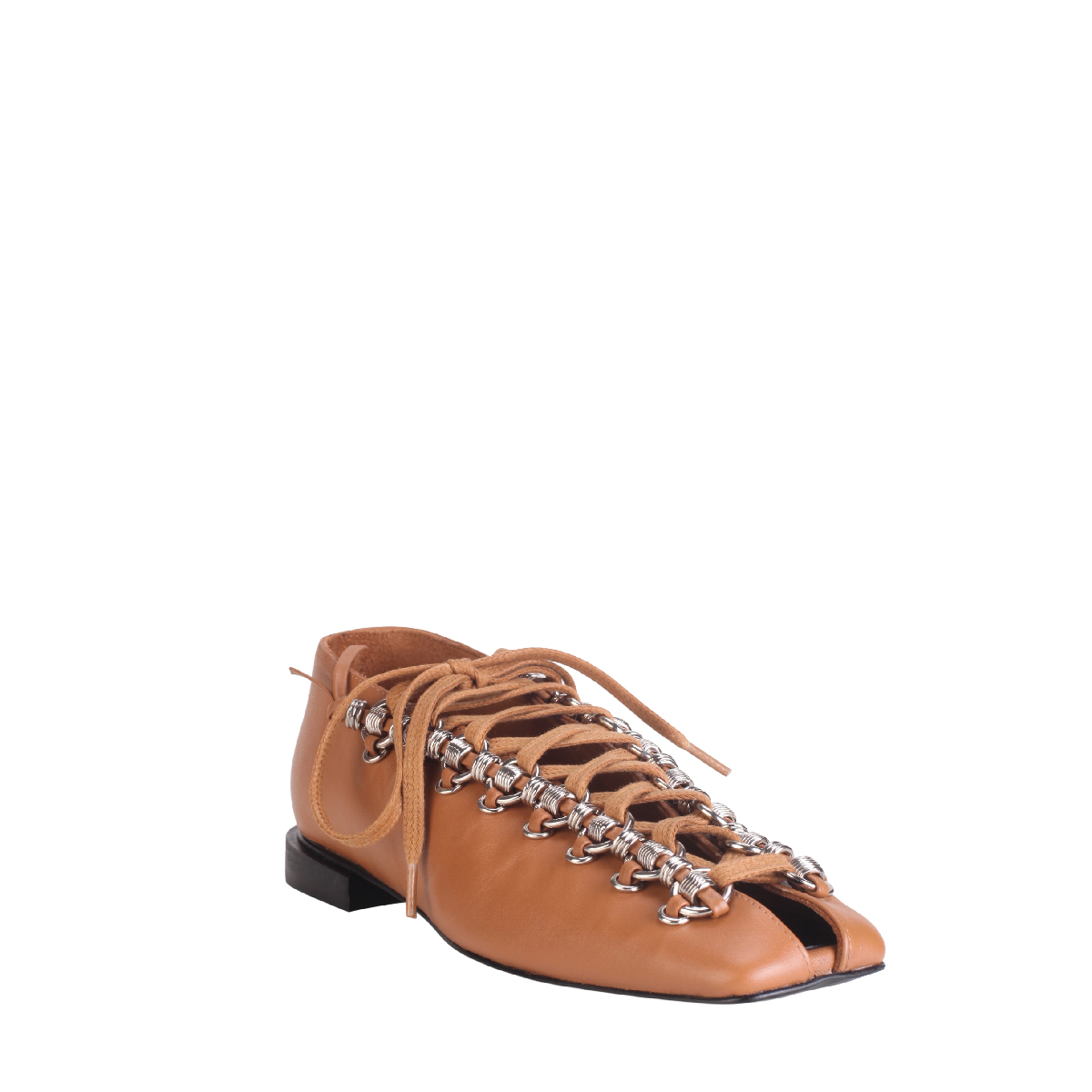  Toga Pulla AJ1452 leather Tan Flat shoes women 