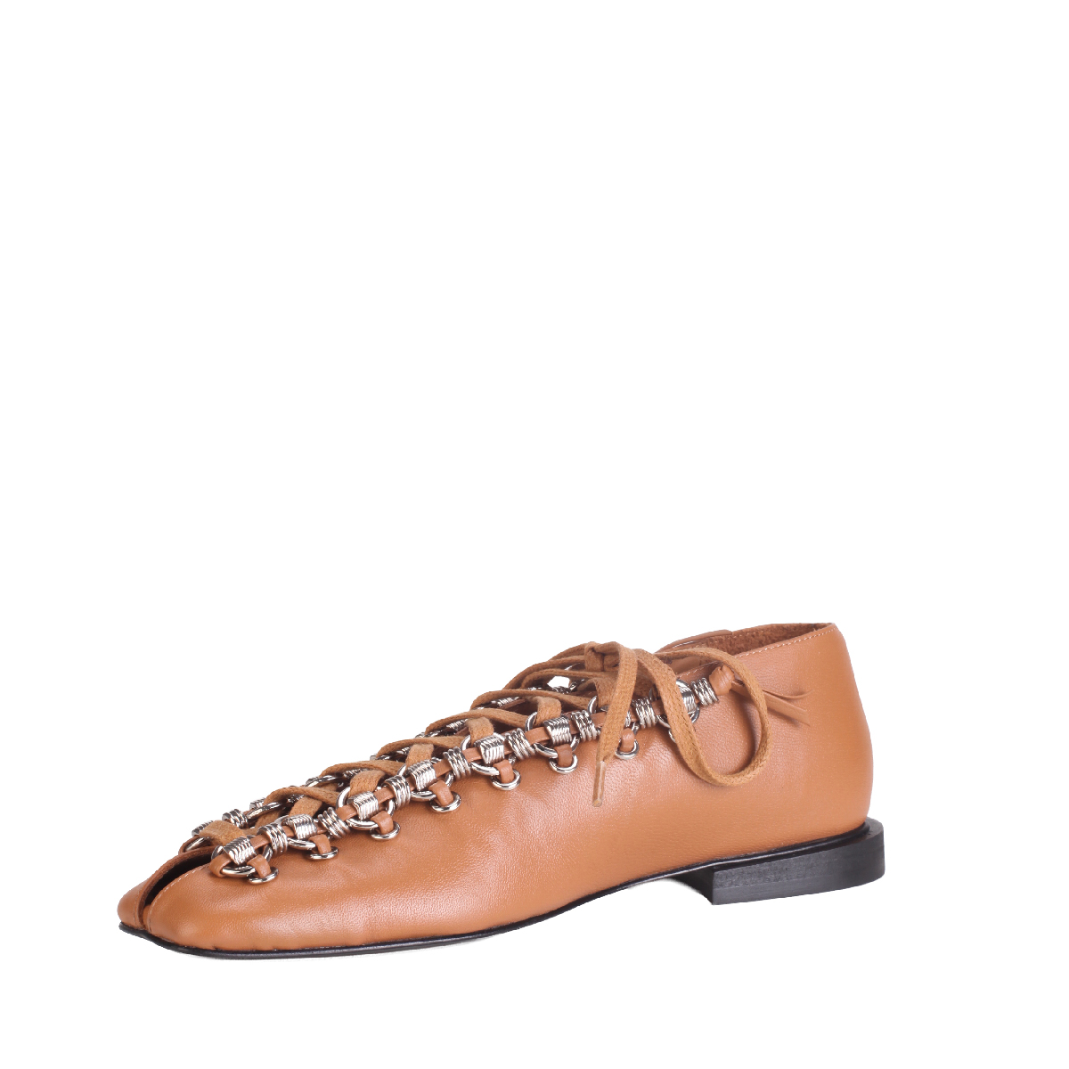  Toga Pulla AJ1452 leather Tan Flat shoes women 