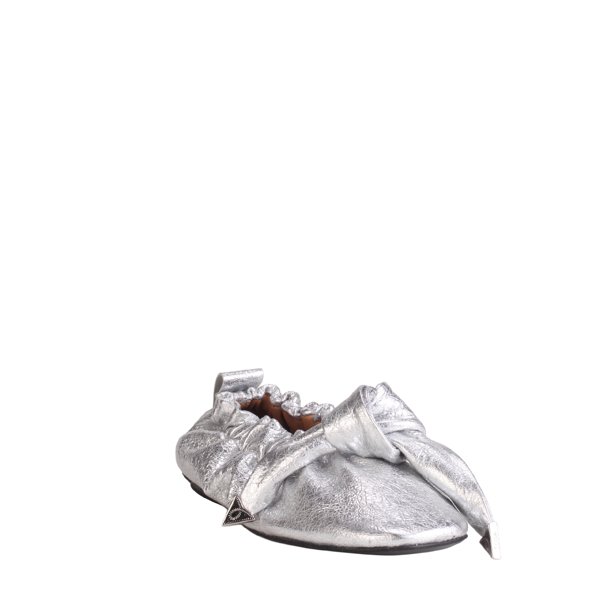 Toga Pulla aj1454 silver soft leather ruched ballerina women
