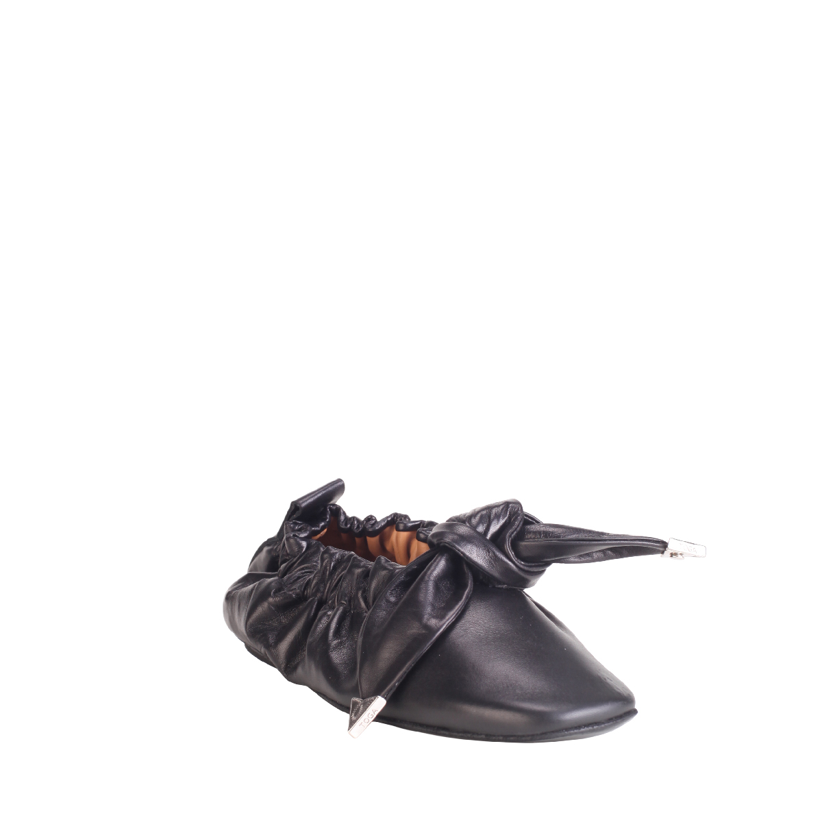 Toga Pulla aj1454 black soft leather ruched ballerina women
