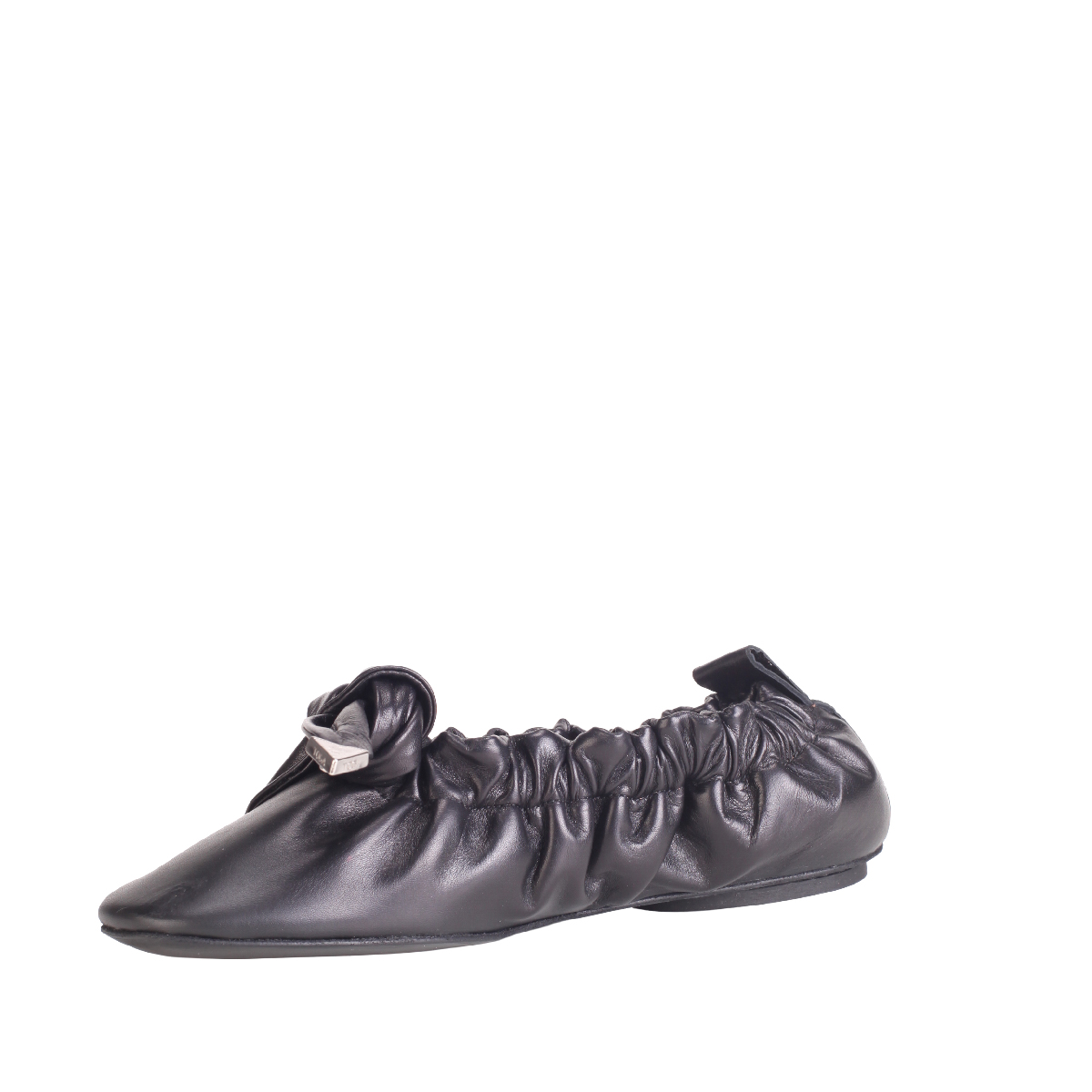 Toga Pulla aj1454 black soft leather ruched ballerina women