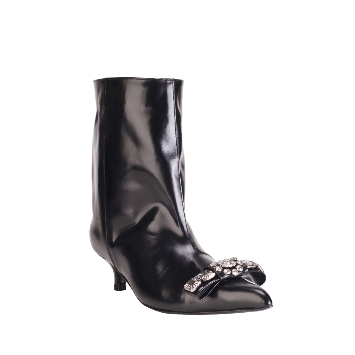  Toga pulla aj1458 black leather boots kitten heel woman 