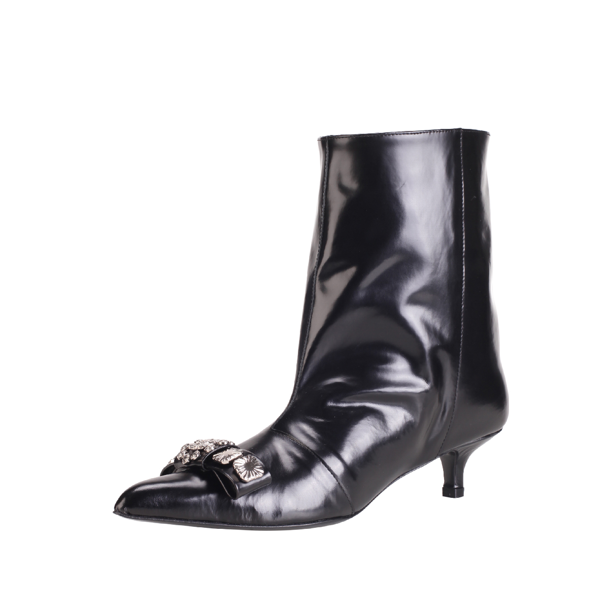 Toga pulla aj1458 black leather boots kitten heel woman 