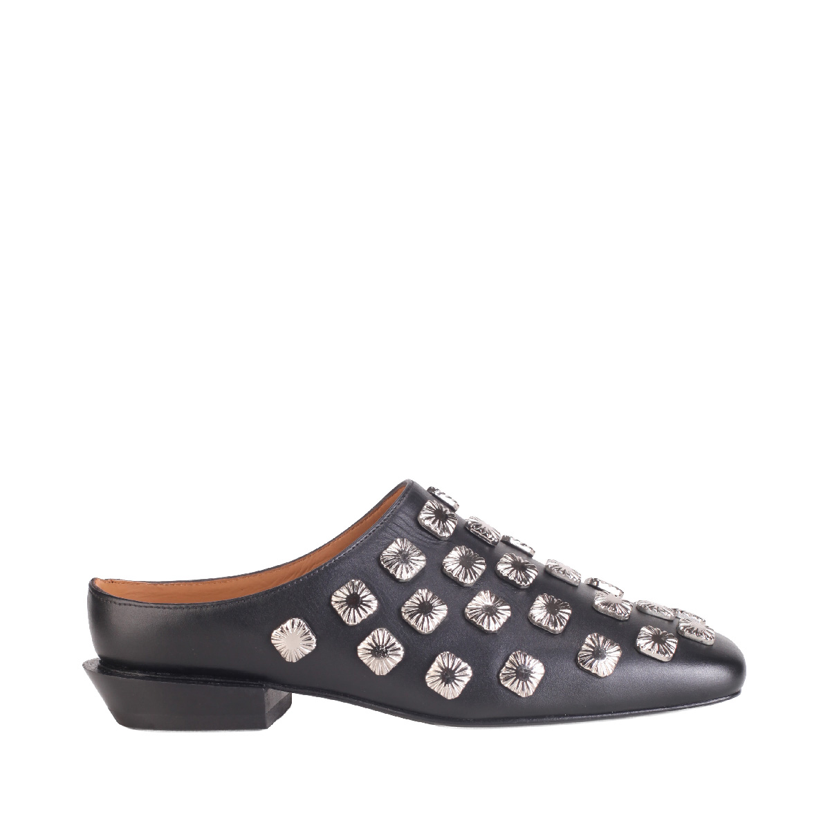 Toga Pulla Studded mule black leather woman
