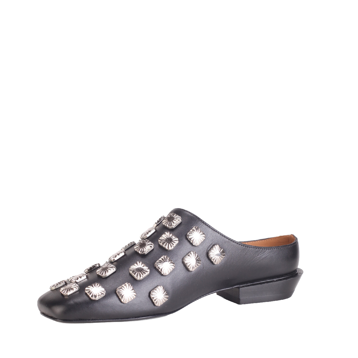 Toga Pulla Studded mule black leather woman