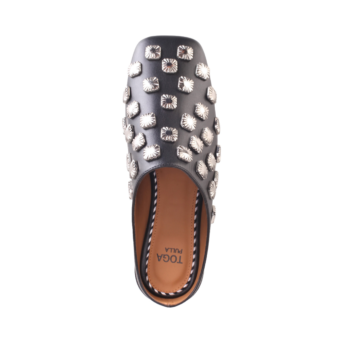 Toga Pulla Studded mule black leather woman