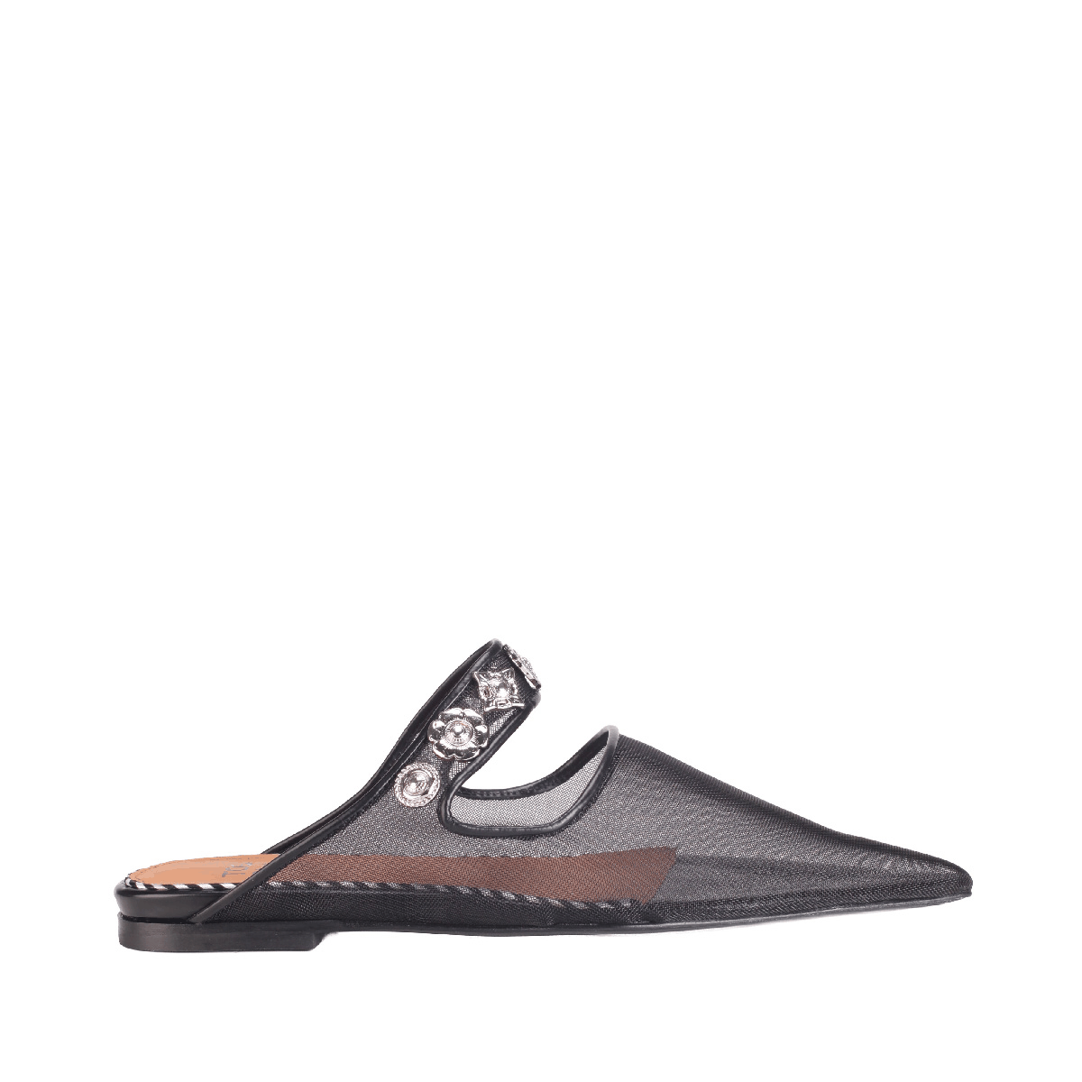 Toga Pulla black mesh classic mules woman
