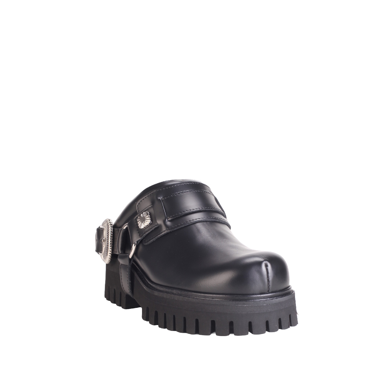 Toga Pulla leather black mules woman