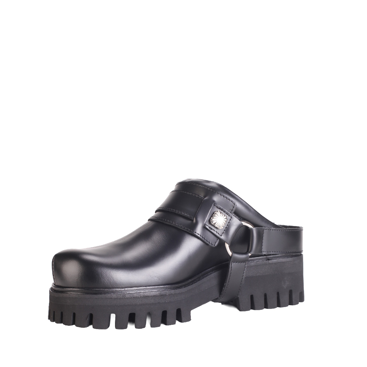 Toga Pulla leather black mules woman