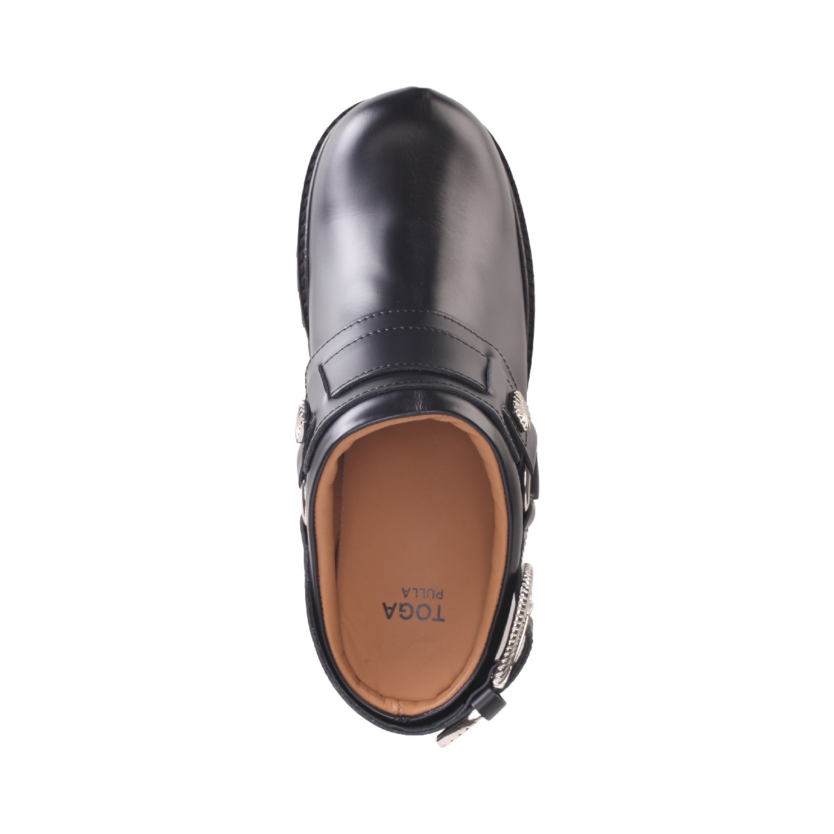 Toga Pulla leather black mules woman