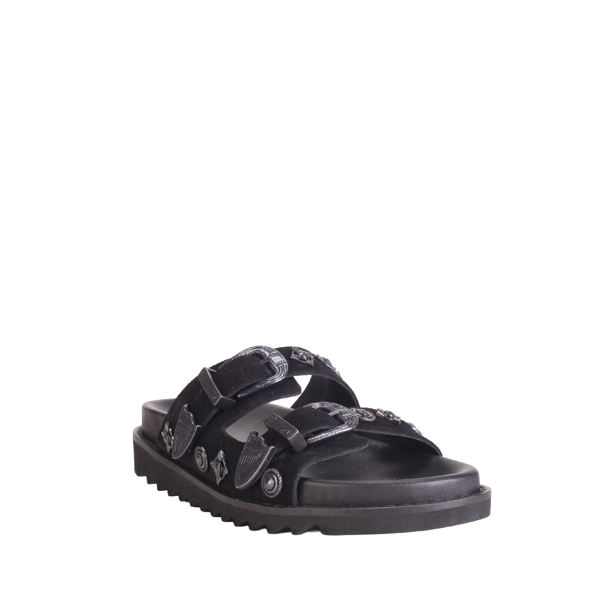  Toga Pulla AJ844 all black suede sandals 