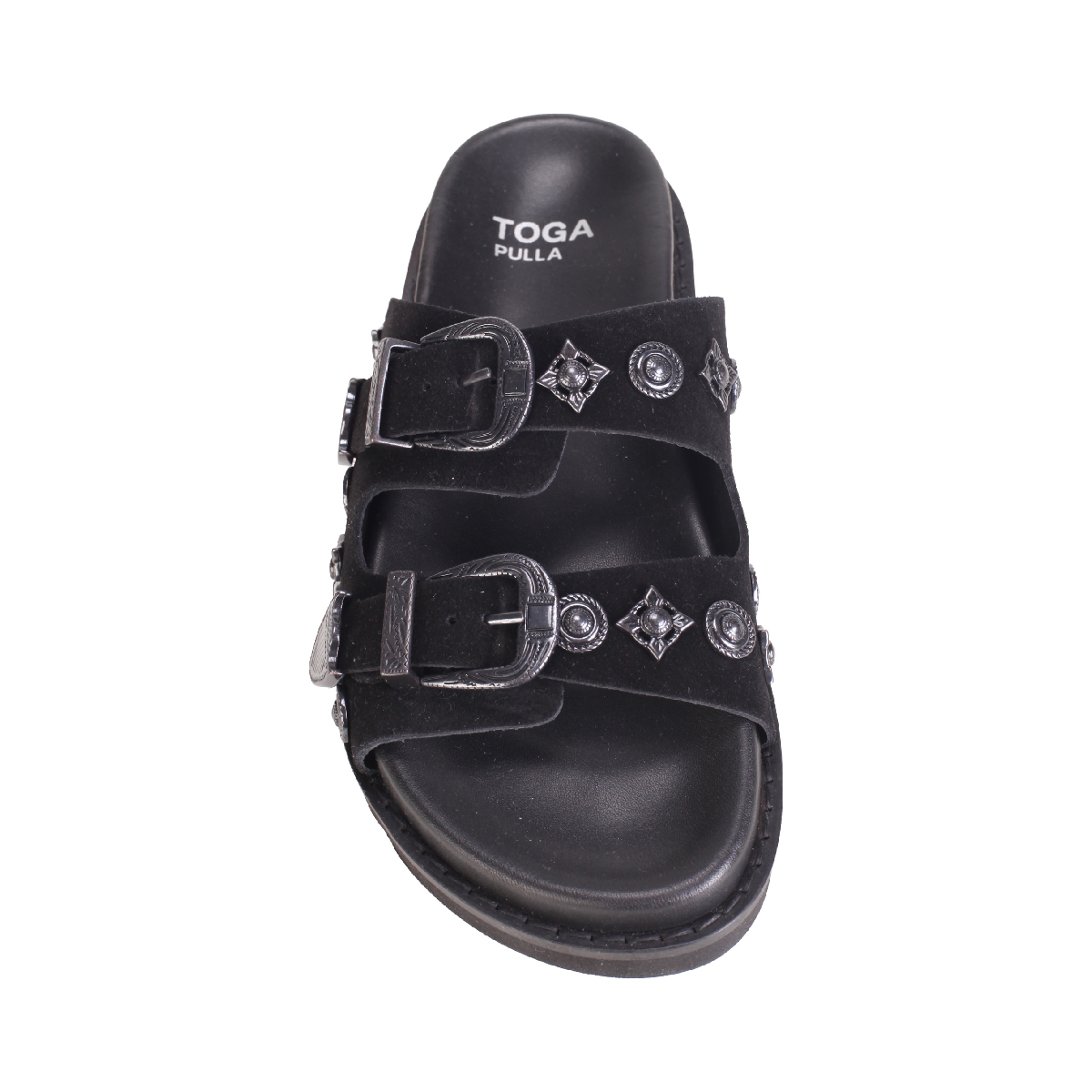  Toga Pulla AJ844 all black suede sandals