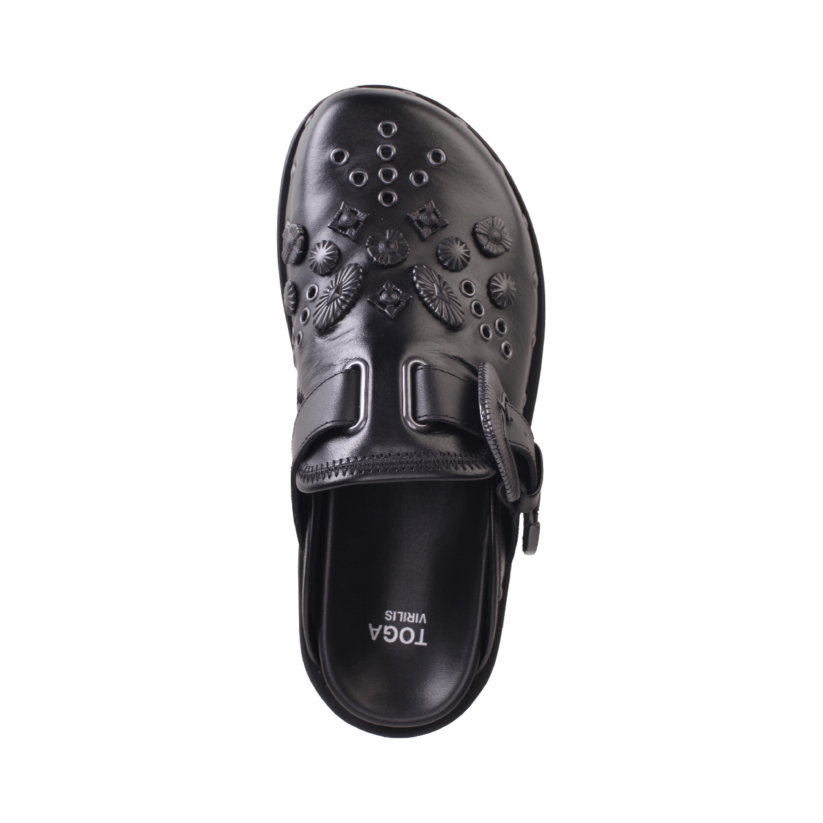  AJ1066 Leather Slippers all Black men 
