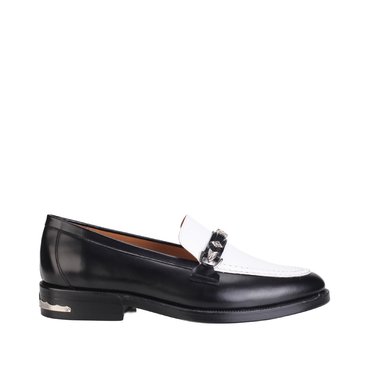 Toga Virilis AJ1354 black white leather loafer man 