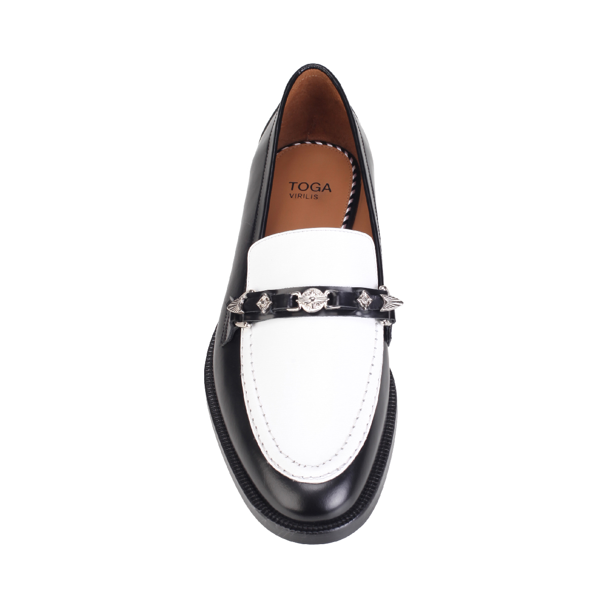  Toga Virilis AJ1354 black white leather loafer man 